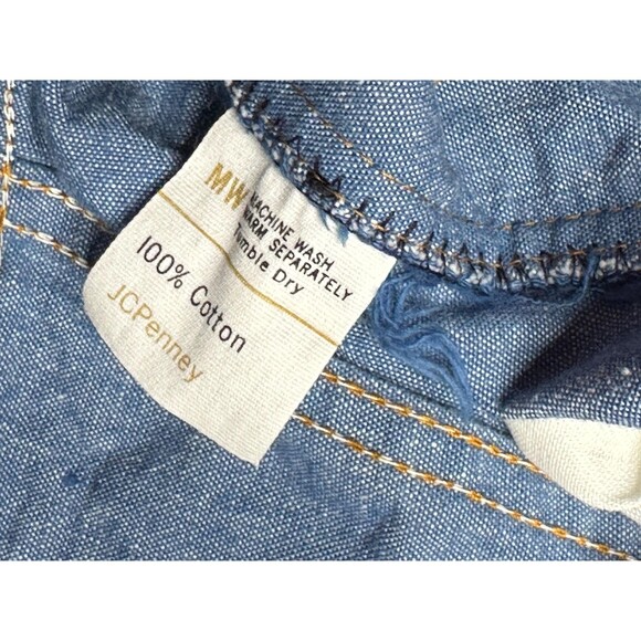 1960s-1970s JC PENNEY Cotton Blue Medium Wash Wide Leg Flared Denim Jeans. S-M - Picture 10 of 10